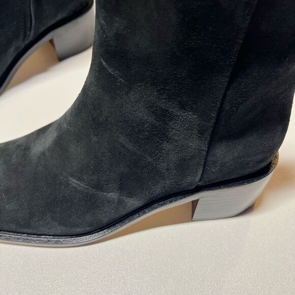 Everlane The City Boot in Black Suede Square Toe Size 7.5 New - Picture 9 of 16